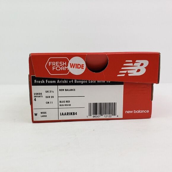 New Balance Fresh Foam Arishi v4 Baby Toddler Size 4c Wide Blue Red Sneaker Shoe - Picture 13 of 13